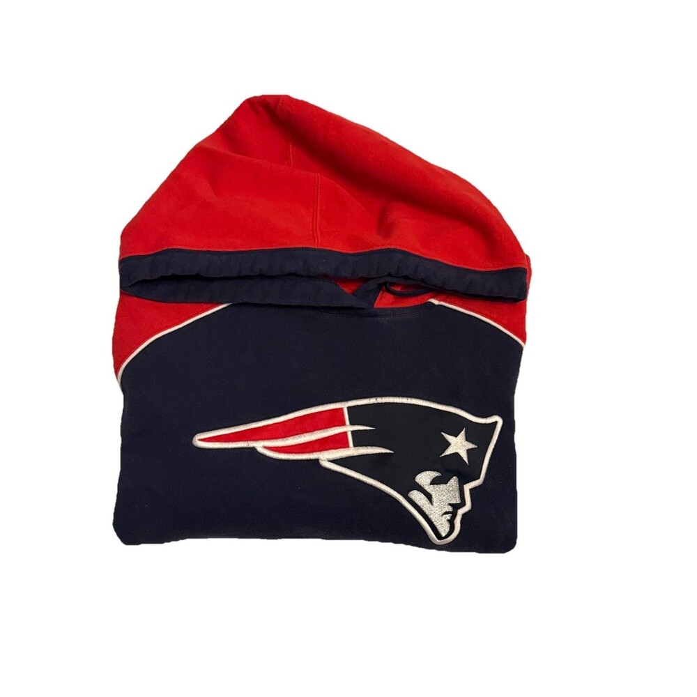 Vtg NFL Hoodie New England Patriots Embroidered Pullover XL Reebok